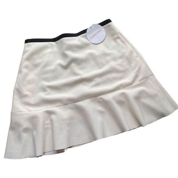 See by Chloe Crepe Ruffle-Hem Skirt, Off White women’s skirt twill coque… - Picture 6 of 9